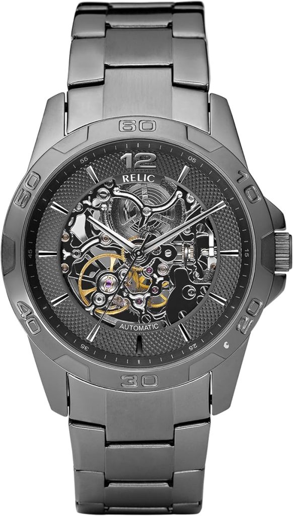 Relic by Fossil, Men's Damon Gunmetal Gray Stainless Steel Automatic Watch (ZR11853)
